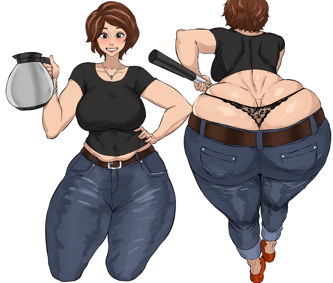 1girls, ass, ass cleavage, ass crack, ass focus, big ass, big hero 6, brown hair, butt crack, cass hamada, chubby female, coffee, cyberboi, female, female only, higher resolution available, huge ass, looking at viewer, marvel, marvel comics, mature female, no source, short hair, slightly chubby, solo, thick ass, thick thighs, thong, voluptuous, voluptuous female, white background, wide hips