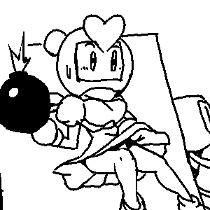 bomberman breasts female female_focus female_only noill pretty_bomber sketch thighs