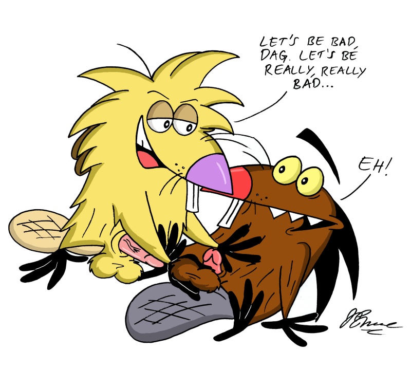 angry_beavers anthro beaver brothers brown_body brown_fur daggett furry gay incest male/male mammal nickelodeon norbert rodent tagme yaoi yellow_body yellow_fur