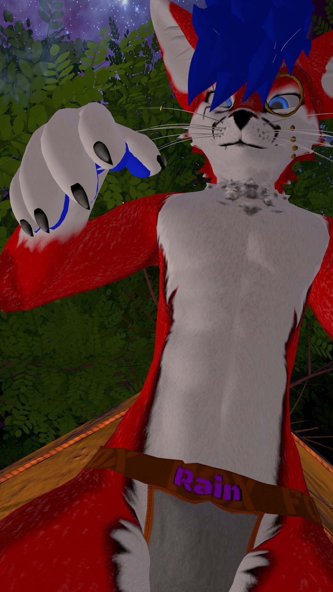 anthro anthro_only fox fur furry furry_only jockstrap male male_only rain_jur red_fox red_fur rexouium tagme twitter url vr_media vrchat vulpine white_belly