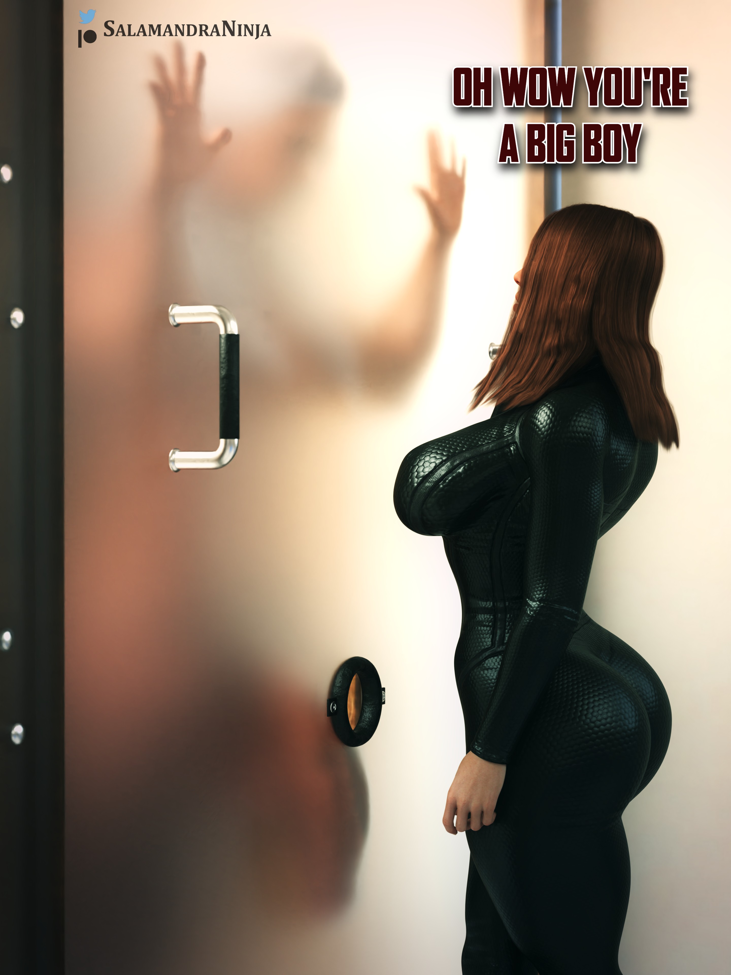 1futa, 1girls, 3d, athletic, athletic female, big penis, black widow (marvel), breasts, cock shock, cock worship, female, futanari, glory hole, high resolution, highres, huge cock, huge penis, intersex, large breasts, large penis, marvel, marvel cinematic universe, marvel comics, mortal kombat, muscular, muscular futa, natasha romanoff, penis, red hair, salamandraninja, scarlett johansson, sindel, text, uncensored, veiny penis