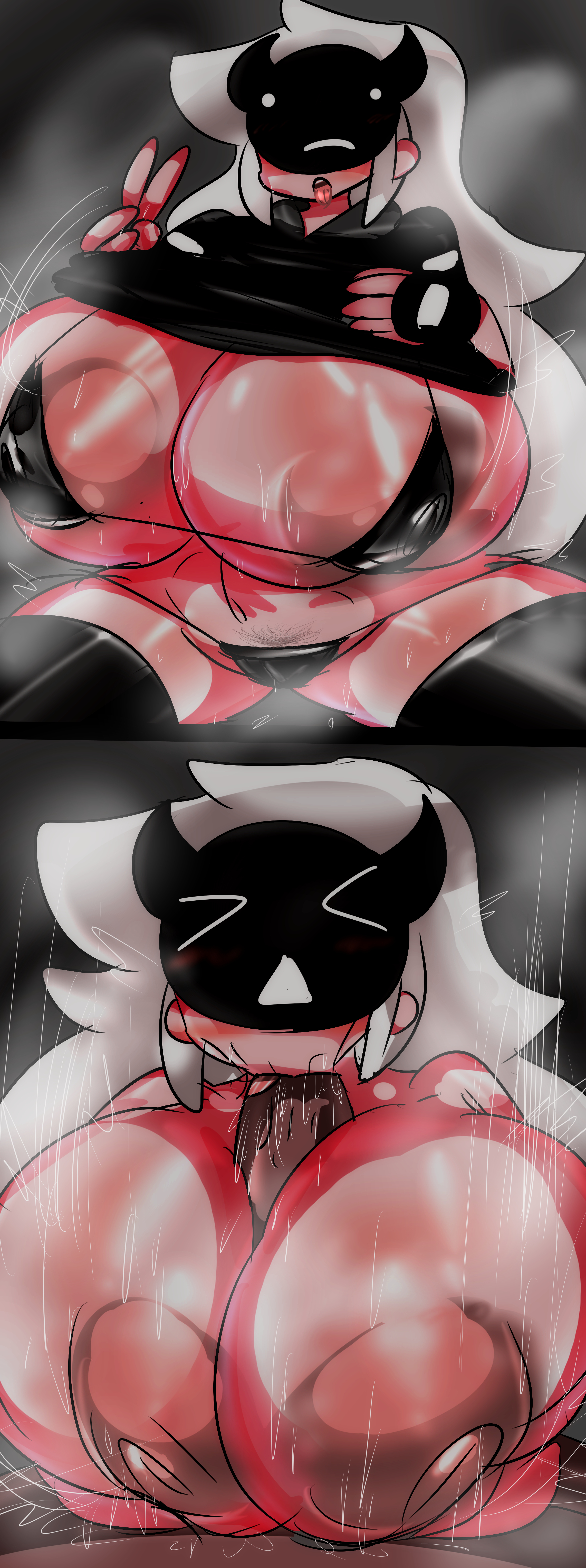 :>=, ahegao, big breasts, breasts, female, friday night funkin, friday night funkin mod, hyper, kotarodayo1126, large breasts, opheebop, opheebop girl, paizuri, peace sign, saltys sunday night, sweat, sweating, tagme, titfuck, titjob, uncensored
