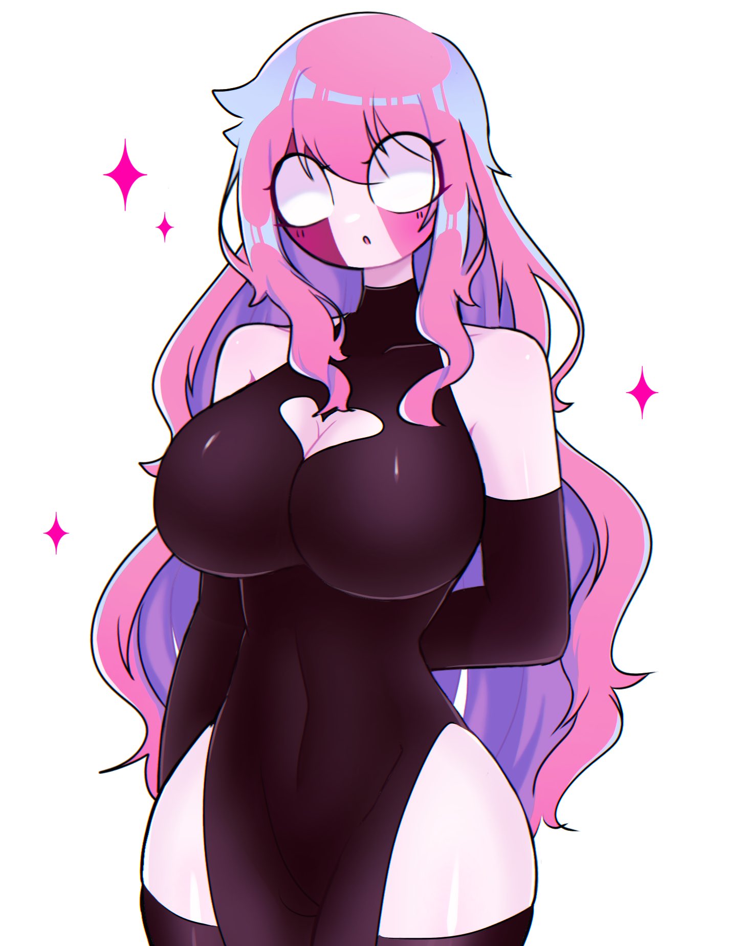 1girls, 2023, breasts, female, female only, friday night funkin, pink hair, sarvente (dokki.doodlez), sarvente (friday night funkin), tagme, thighhighs, thighs, yume0534