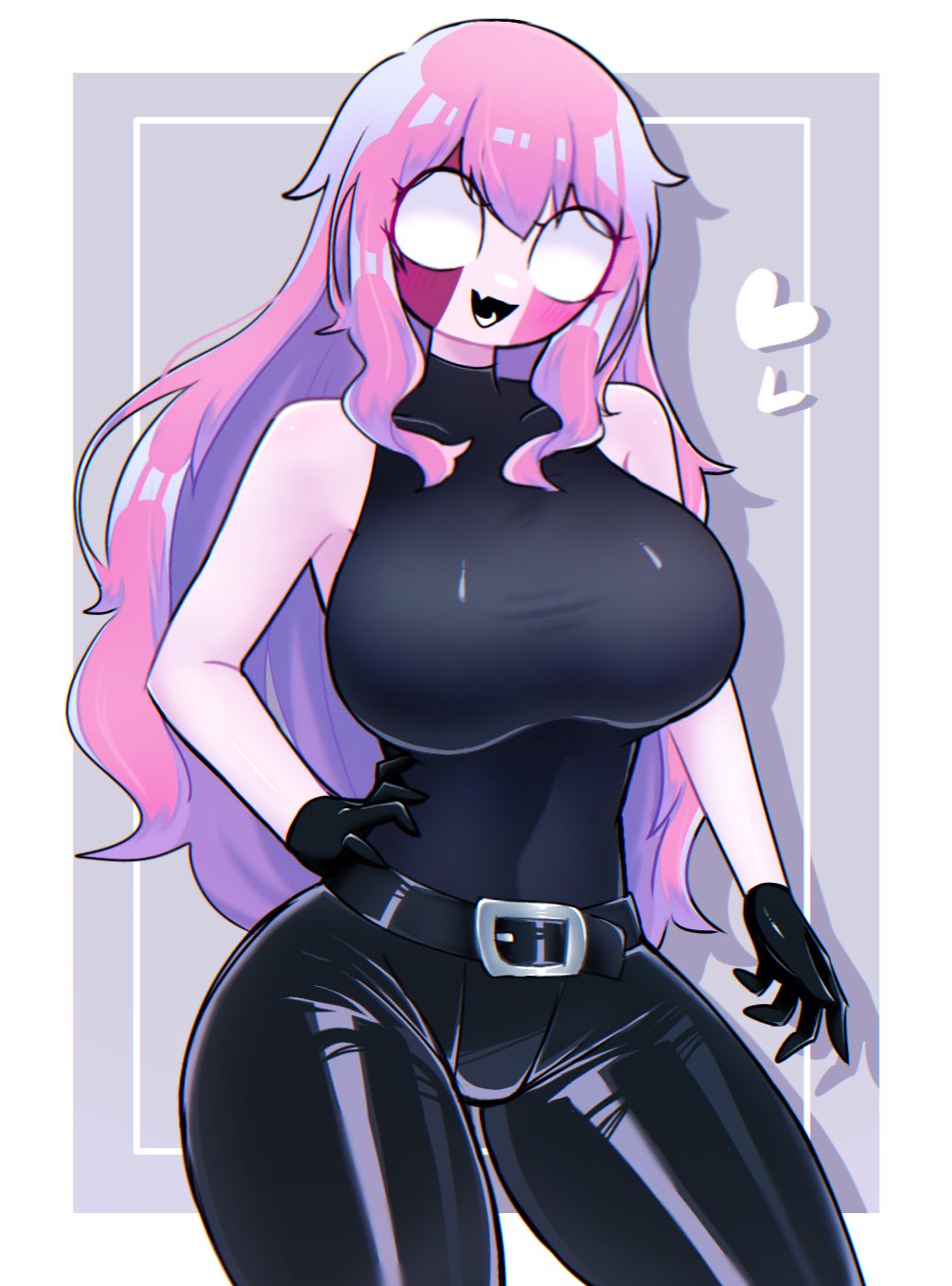 breasts, female, friday night funkin, gloves, latex, latex clothing, latex gloves, latex legwear, pink hair, sarvente (dokki.doodlez), sarvente (friday night funkin), skin tight suit, tagme, thighs, yume0534