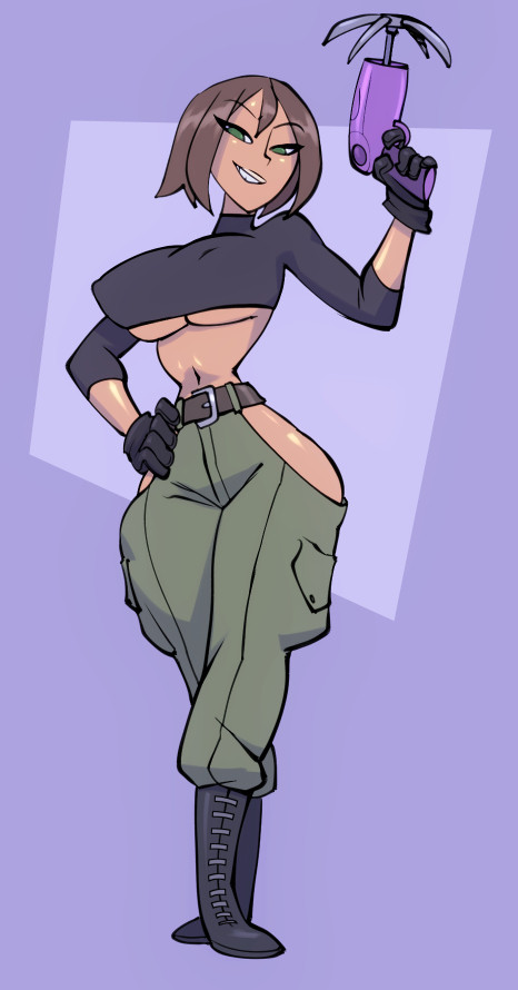 1girls, athletic, athletic female, big breasts, bigdad, bonnie rockwaller, breasts, brown hair, bust, busty, dark skin, dark-skinned female, digital media (artwork), disney, eyelashes, female, female focus, fit, fit female, green eyes, hips, huge breasts, kim possible, large breasts, legs, lips, short hair, tanned, tanned skin, thick, thick legs, thick thighs, thighs, voluptuous, waist, wide hips