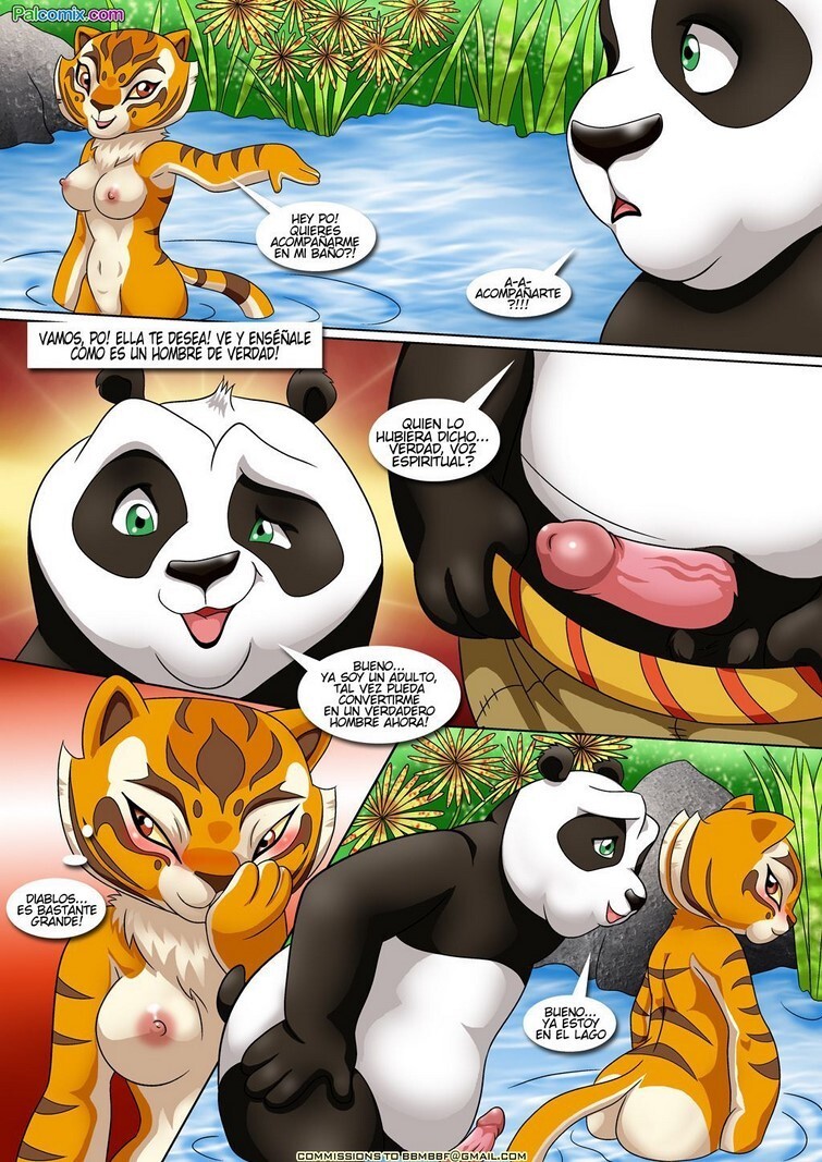 5:7 bear black_and_white_fur dreamworks erection female giant_panda grass grass_field green_eyes green_eyes_male green_grass hand_on_own_face imminent_sex kung_fu_panda male master_po_ping master_tigress medium_ass page_5 panda panda_bear panda_ears panda_humanoid panda_tail partially_submerged penis penis_focus penis_out poringa public_nudity rock spanish_dialogue spanish_text speech_bubble talking_to_another thought_bubble tiger tiger_ears tiger_girl tiger_humanoid tiger_print tiger_stripes tiger_tail undressing undressing_self