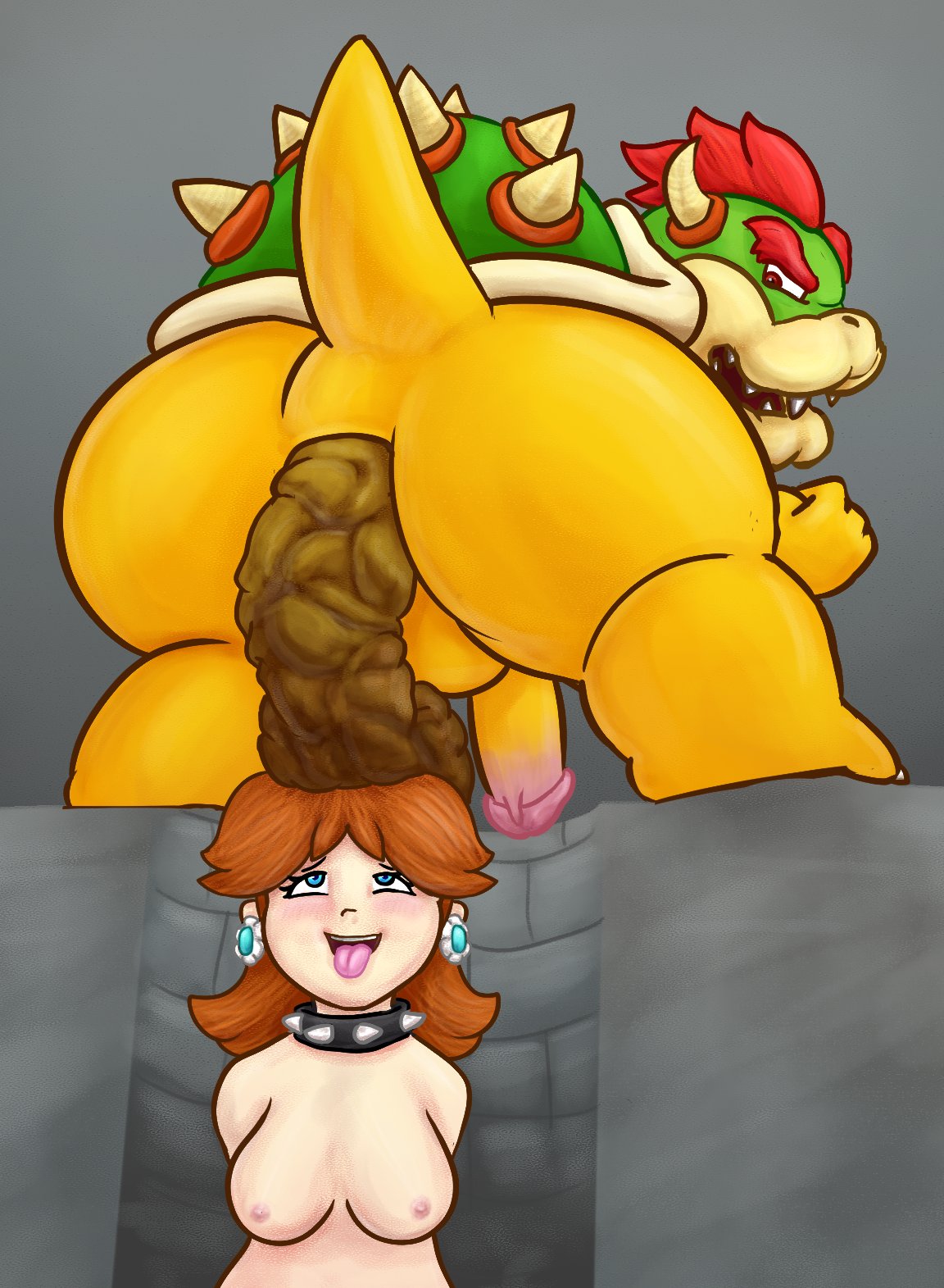 abhorrent bowser feces feces_on_body lordcuckness mario_(series) princess_daisy scat shit tagme