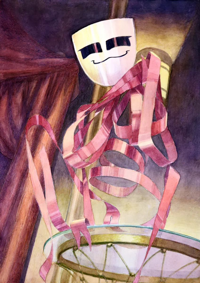 1girls, big breasts, gangle (tadc), gangle (the amazing digital circus), gangle with thick ribbons, glitch productions, huge breasts, maciulek, pussy, red ribbon, ribbon, ribbons, smug, solo, solo female, the amazing digital circus
