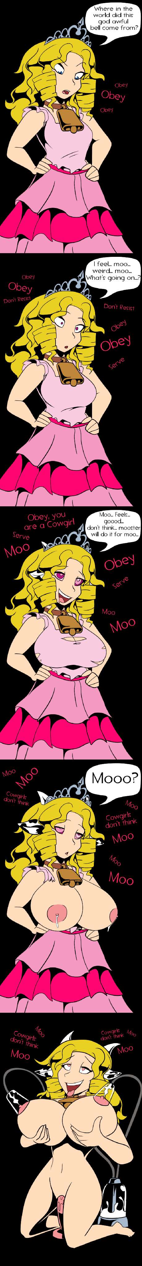 blonde_hair blue_eyes brain_drain brainwashing breast_expansion breasts breasts_out caelia comic cow_girl cow_girl_transformation cowbell dildo drill_hair drool hands_on_hips happy_trance heart-shaped_pupils hi_res horns howlingmadfoxhatter hypnosis kaa_eyes lactation large_breasts looking_pleasured milking milking_machine mind_control mooing navel pink_eyes princess royalty self_fondle sex_toy symbol-shaped_pupils text thick_thighs tiara tongue_out topless torn_clothes transformation wide_hips