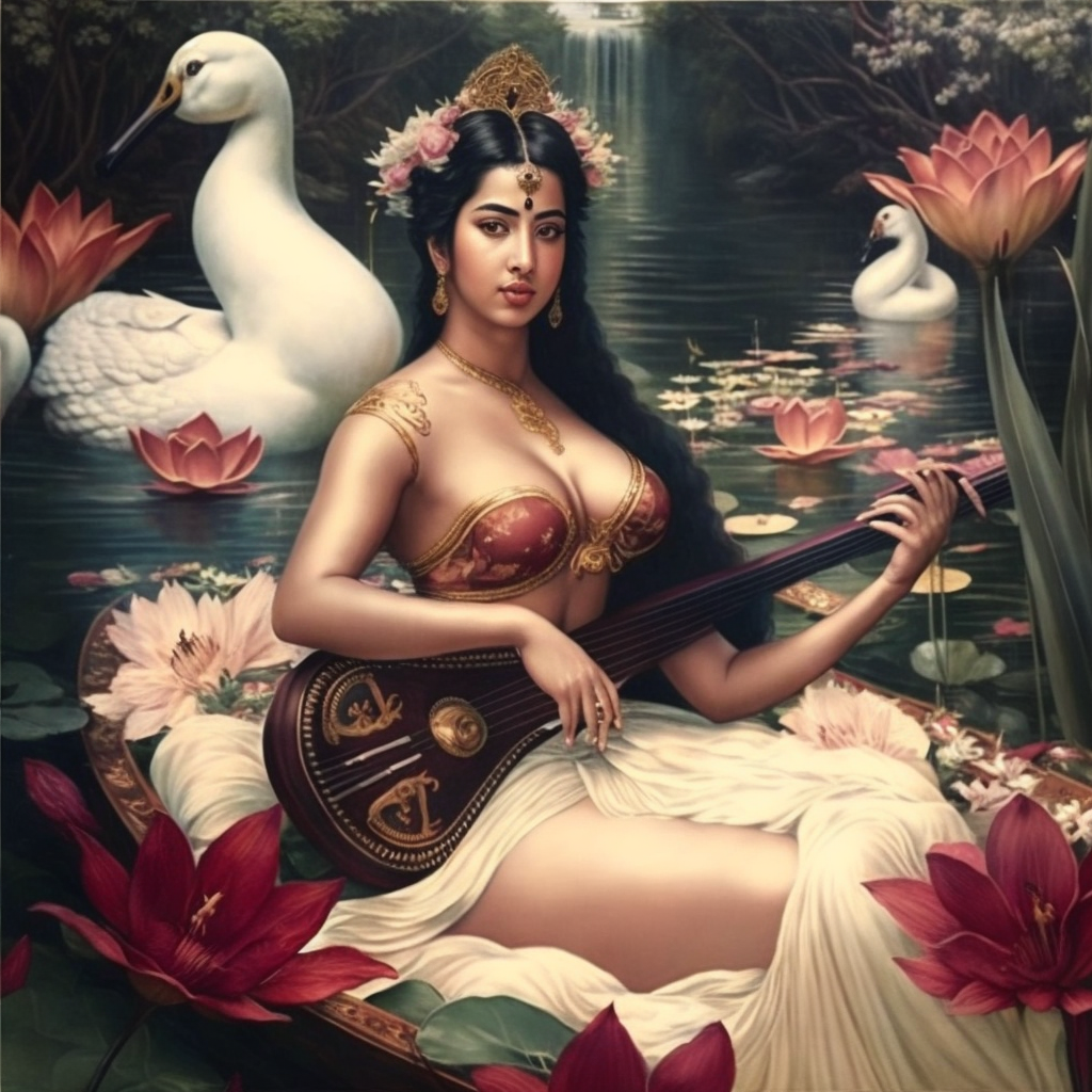 deity goddess hindu hindu_mythology mythology public_domain saraswati