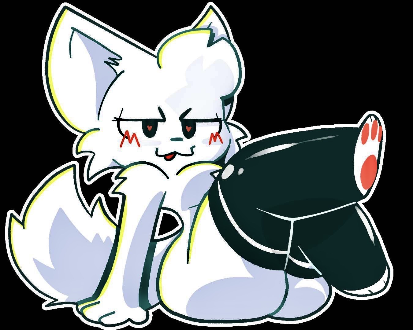 boykisser, fat ass, femboy, furry, male, nomi yaki, paws, tail, thighhighs, thighs, wattabongo, white fur, youthfullyidiotic