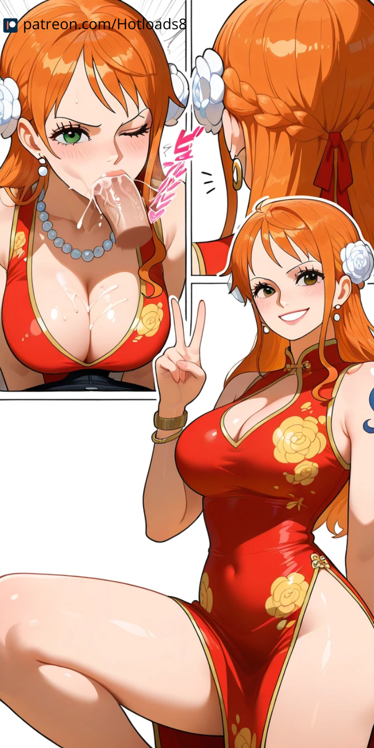 ai_generated blowjob breasts china_dress chinese_new_year hotload-8 nami one_piece petreon