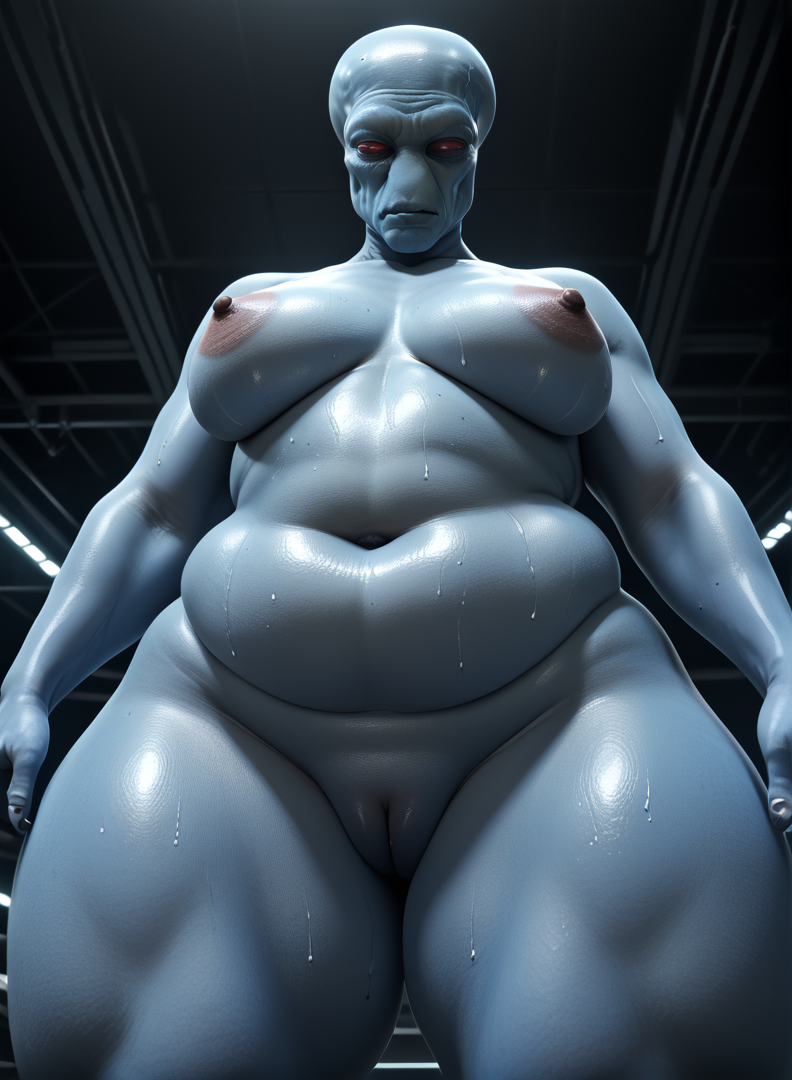 1girls ai_generated alien alien_humanoid bald bald_female bbw belly belly_button big_ass big_breasts big_head blue_body blue_skin bottom_heavy breasts chubby chubby_female curvaceous curves curvy curvy_body curvy_female curvy_figure curvy_hips disney dominant_female duros duros_(species) expressionless eye_contact fat female female_focus female_only from_below futuristic hairless hips indoors inside looking_at_viewer looking_down looking_down_at_viewer looming low-angle_view magnumdawn naked naked_female nipples no_irises no_nose non-human non-human_only noseless nude nude_female obese obese_female overweight overweight_female photorealistic pov pudgy_belly pussy red_eyes red_sclera science_fiction solo solo_female solo_focus space_station spacecraft spacecraft_interior spaceship spaceship_interior stable_diffusion standing standing_over_viewer star_wars submissive_pov sweat sweatdrop sweating sweaty sweaty_body thick_thighs thighs vagina wide_hips