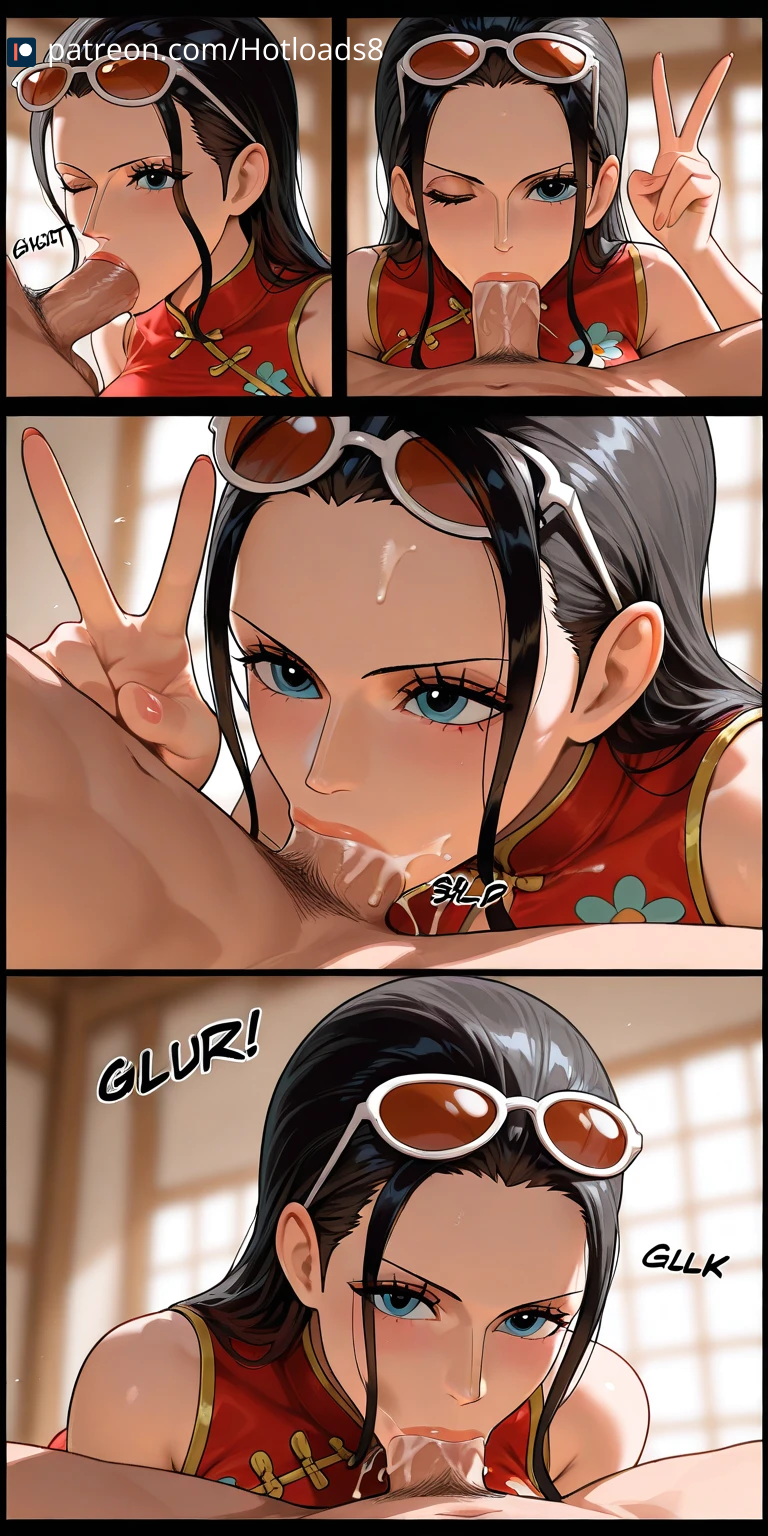 ai_generated blowjob breasts china_dress chinese_new_year hotload-8 nico_robin one_piece petreon