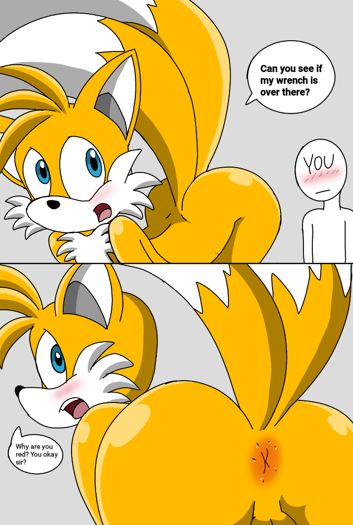 anal ass asshole bending_over comic fan_character fox furry gay male male/male oblivious penis sonic_(series) sonic_the_hedgehog_(series) spanky15 tails_the_fox word_balloon