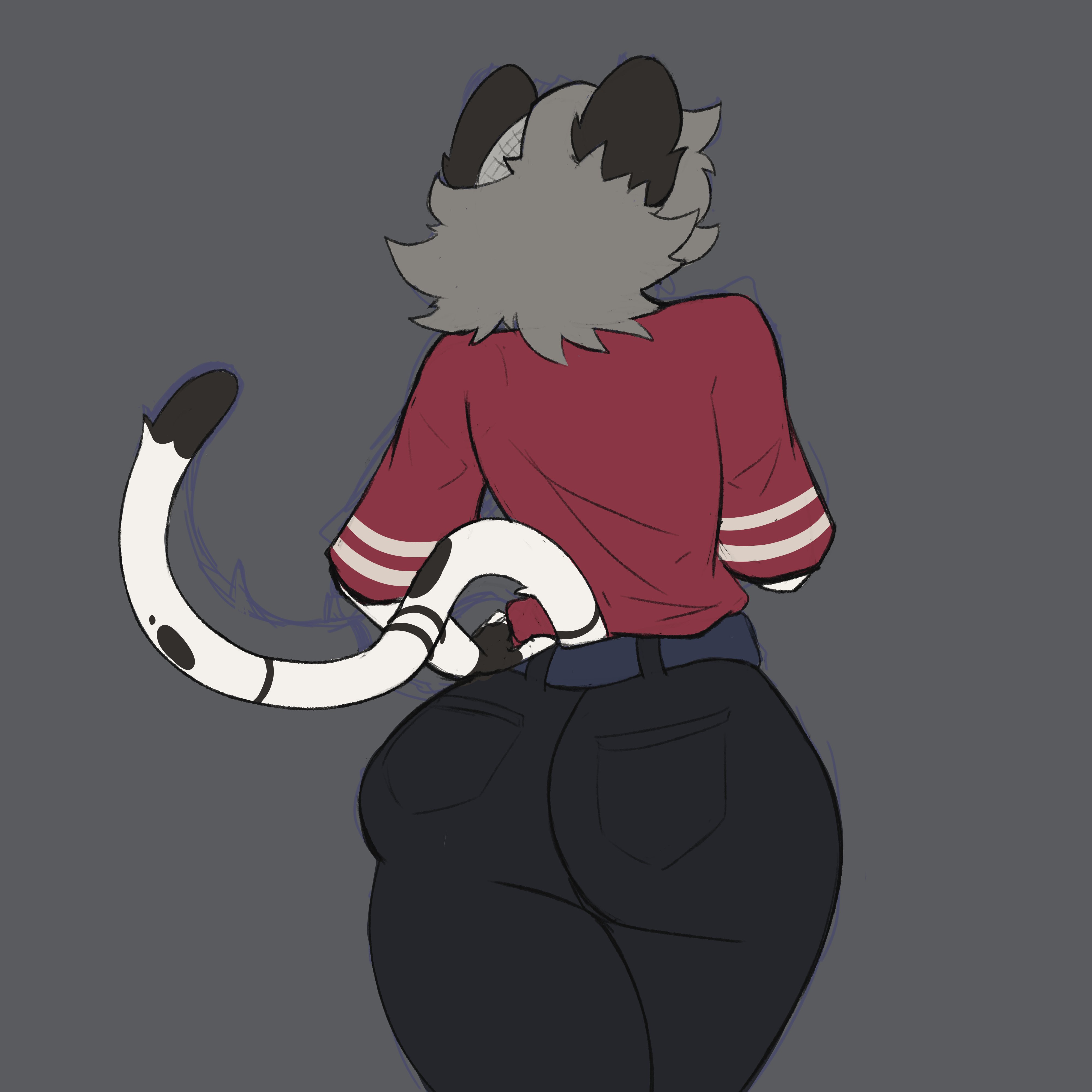 anthro, ass, big ass, bubble ass, bubble butt, cat ears, cat tail, crowsdome, feline, female, huge ass, yvette (kilinah)