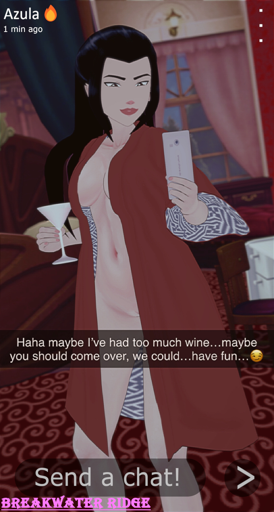 avatar_the_last_airbender azula breakwater_ridge clothing comic dialogue dirty_talk female_only filming medium_breasts nudes nudes_on_phone phone_sex selfie sexting snapchat solo