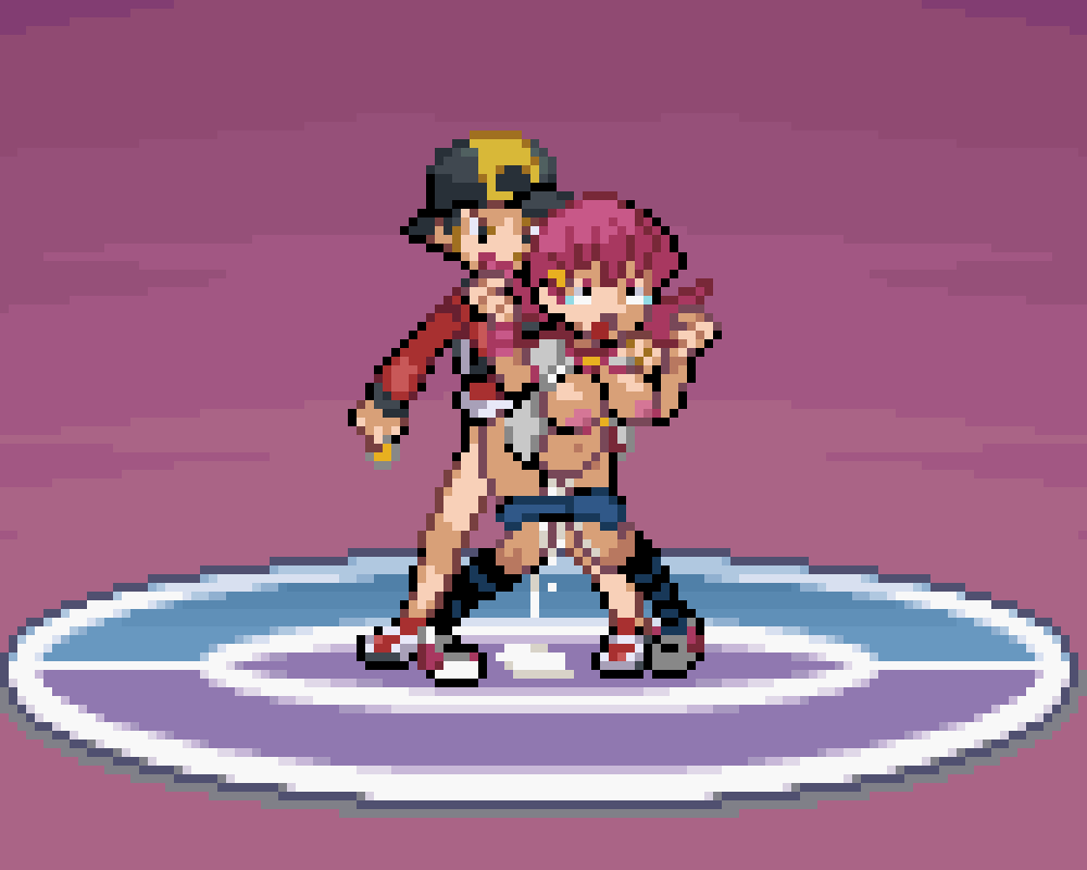 1boy 1girls angry angry_face crying crying_with_eyes_open cum cum_inside defeated ethan_(pokemon) inflation overflowing_cum pants_down partially_clothed pink_hair pixel_art pixizi pokemon pokemon_hgss rape sprite sprite_art tagme whitney_(pokemon)