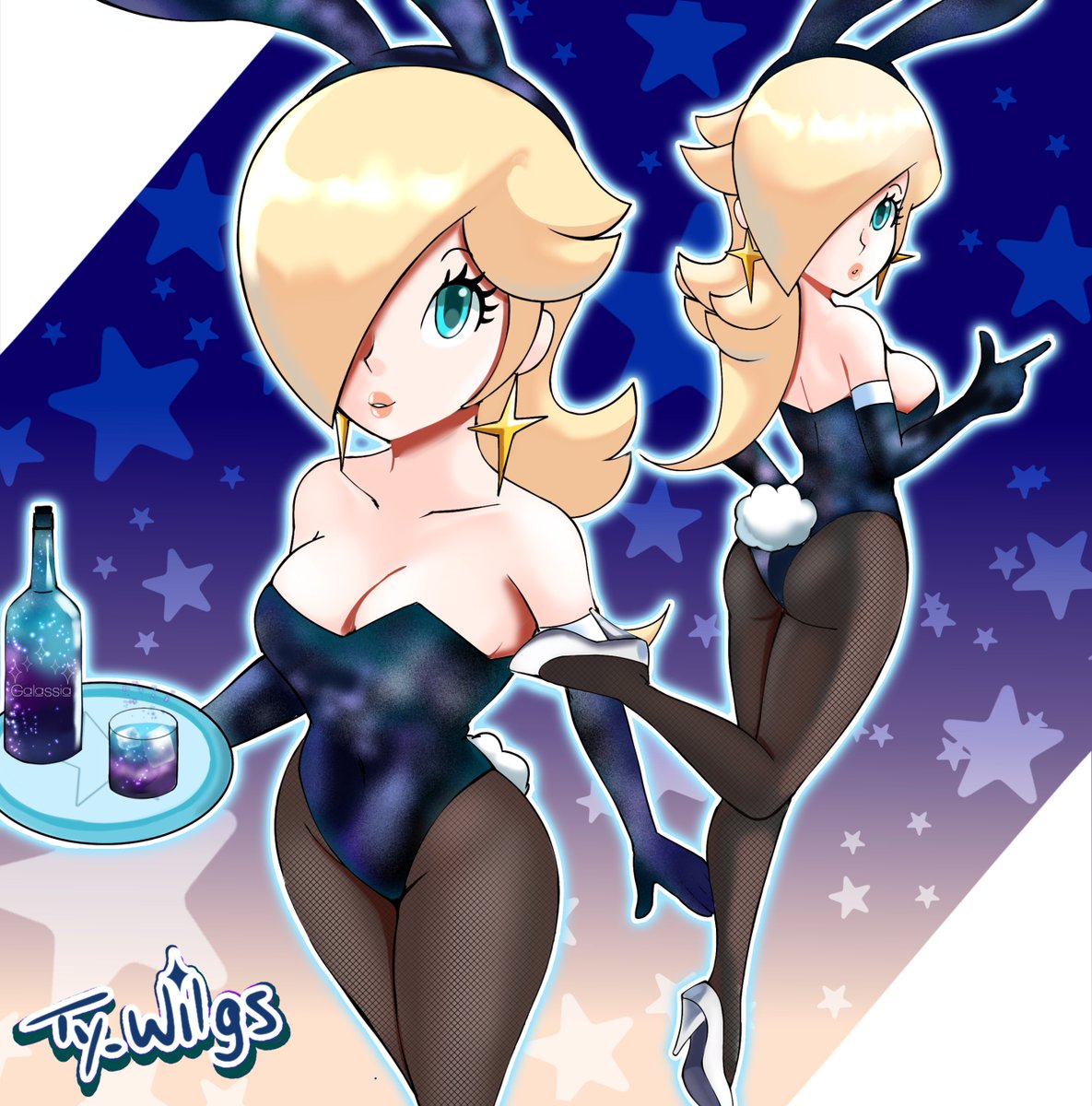 ass breasts bunny_ears bunnysuit female female_only mario_(series) nintendo princess_rosalina solo super_mario_galaxy tagme ty_wilgs