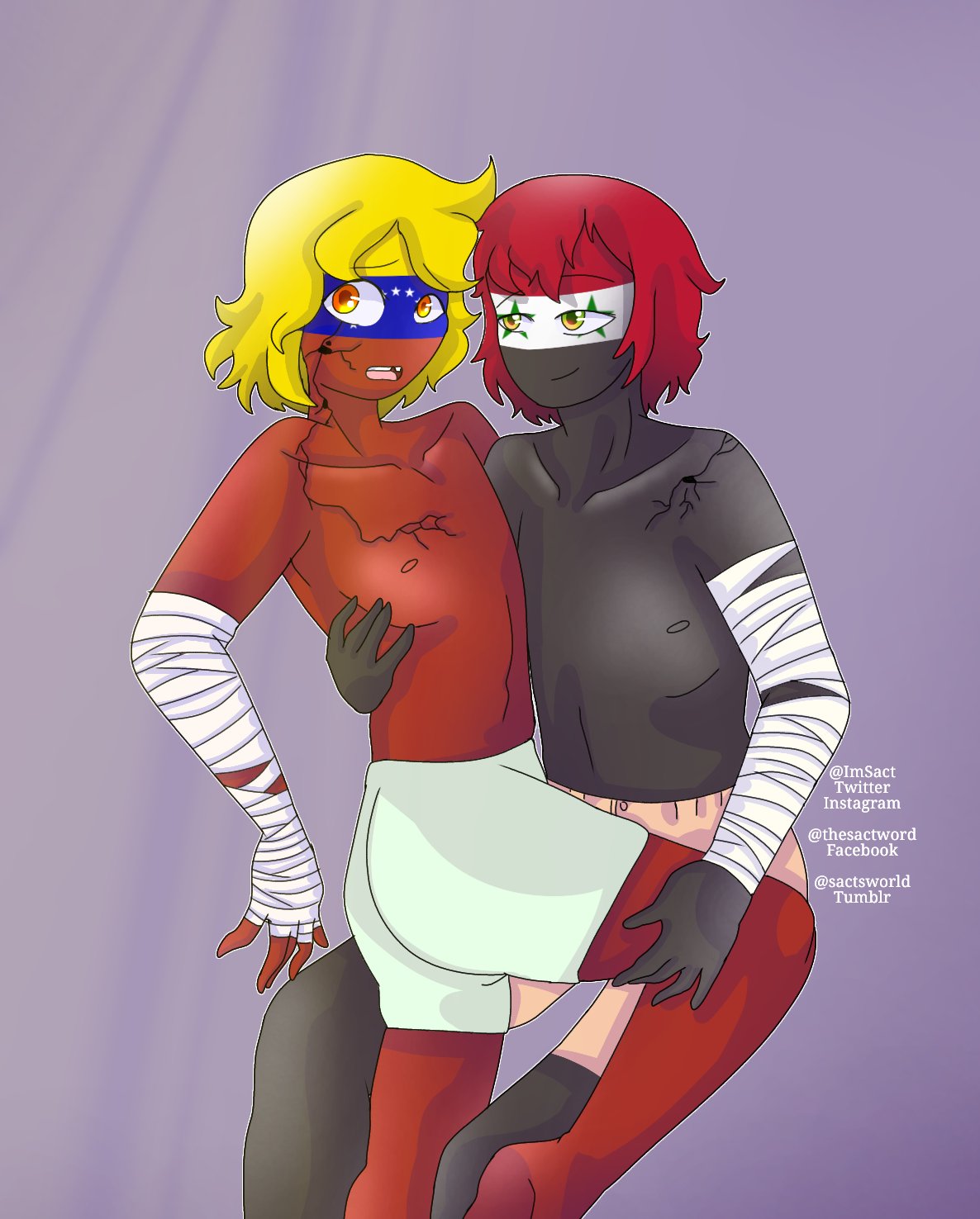 2boys black_body countryhumans gay imsact new_year red_body syria_(countryhumans) tercermundista venezuela_(countryhumans) yaoi