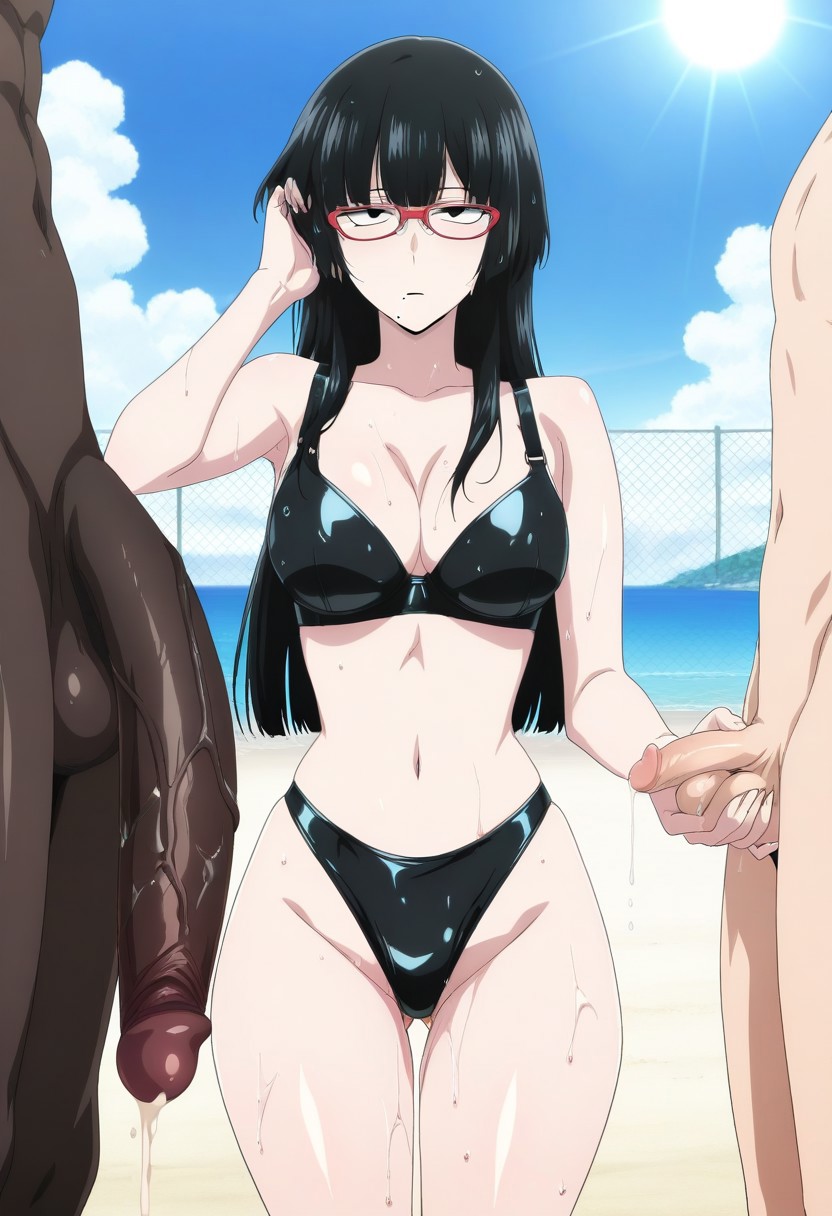 1girls, 2boys, ai generated, balls, breasts, cock worship, cuckold, cum, cum on face, dark skin, dark-skinned male, female, gotou (super no ura de yani suu futari), interracial, large penis, light-skinned male, male, netorare, ntr, penis, penis awe, penis size comparison, penis size difference, self upload, shocked, size comparison, size difference, small penis, small penis humiliation, super no ura de yani suu futari, tagme, tiny penis, women