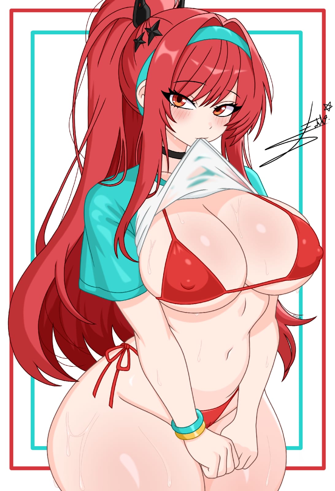 bikini, fanart, nikke, nsfw, r34arts, rapi (nikke)