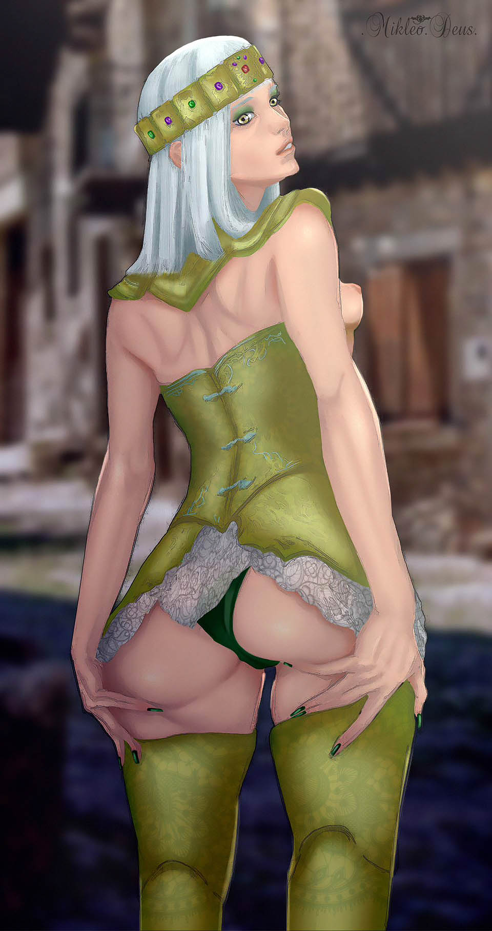 ass ass_focus color_edit colored dat_ass elden_ring female female_only fromsoftware genderbent godrick_the_grafted masateru mikleodeus rule_63