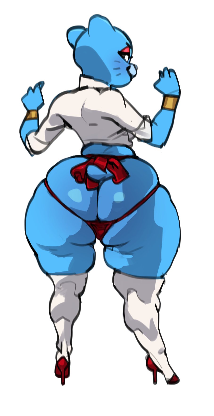 1girls, anthro, ass, ass cleavage, ass crack, ass focus, big ass, bubble ass, bubble butt, butt crack, cartoon network, cat, clothing, domestic cat, fat ass, feline, female, female only, furry, heels, huge ass, large ass, mature female, milf, nicole watterson, panties, shirt, solo, the amazing world of gumball, thick ass, thick thighs, thighhighs, thunder thighs, tod0231, white background, wide hips