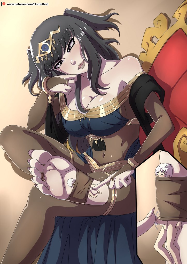 1boy 1girls alternate_costume bangs bare_shoulders barefoot black_eyes black_hair bodystocking breasts cleavage collarbone confettish feet female female_focus femdom fire_emblem fire_emblem_awakening fire_emblem_heroes foot_fetish grey_lips grey_lipstick large_breasts lipstick long_hair macro malesub micro nintendo official_alternate_costume plegian robin_(fire_emblem) robin_(fire_emblem)_(male) shoulders size_difference solo_focus source_request tharja_(fire_emblem) tharja_(plegian)_(fire_emblem) the_dark_mangaka