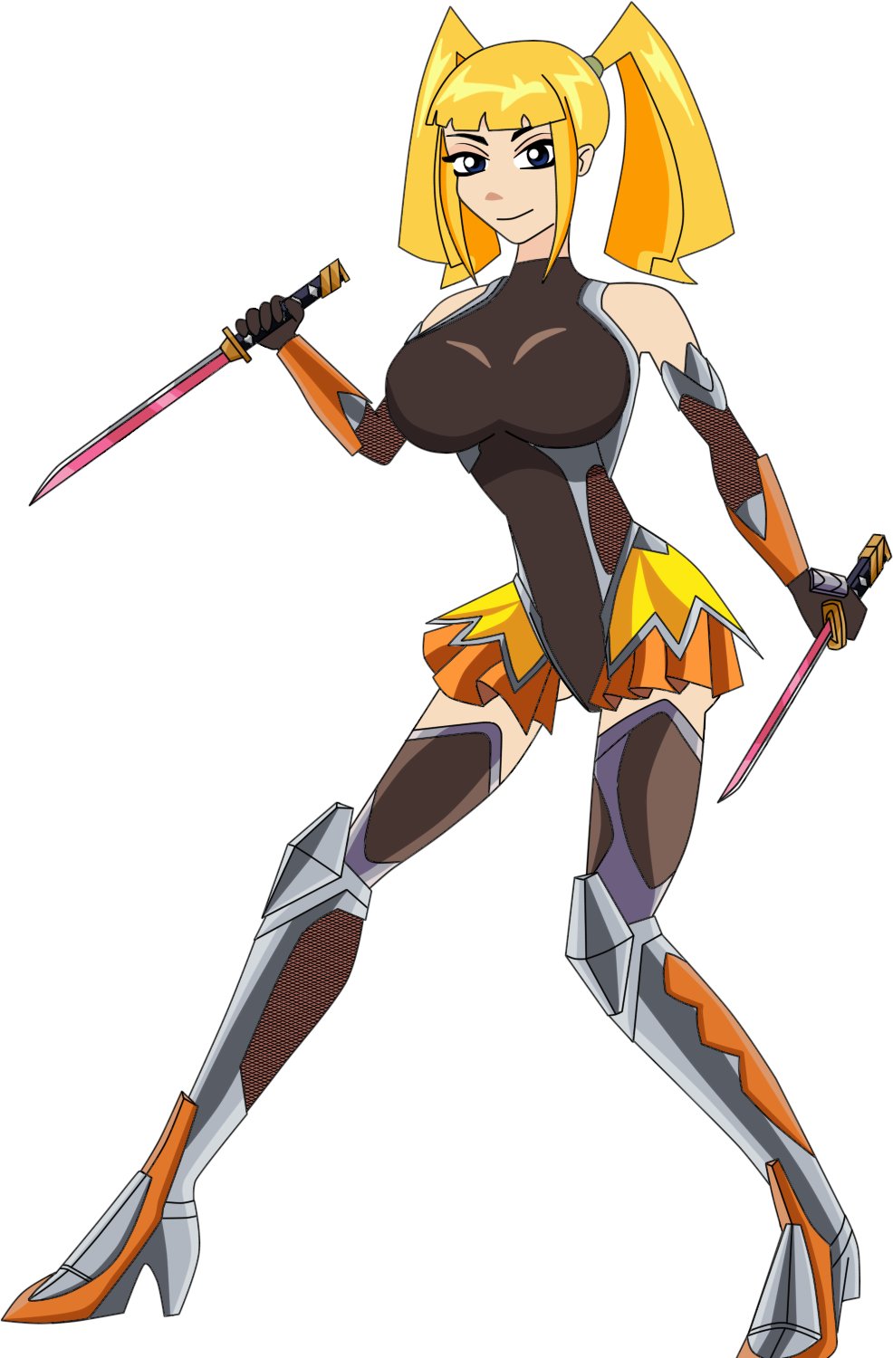 3_way_(slut_squad) alternate_costume big_ass big_breasts big_butt big_hips blonde_hair cleavage edit female female_focus female_only hourglass_figure huge_ass huge_breasts huge_butt huge_hips huge_thighs igawa_sakura_(cosplay) large_ass large_breasts large_butt looking_at_viewer melody_(3_way) tagme taimanin_(series) taimanin_asagi taimanin_asagi_battle_arena video_games weapon wide_hips