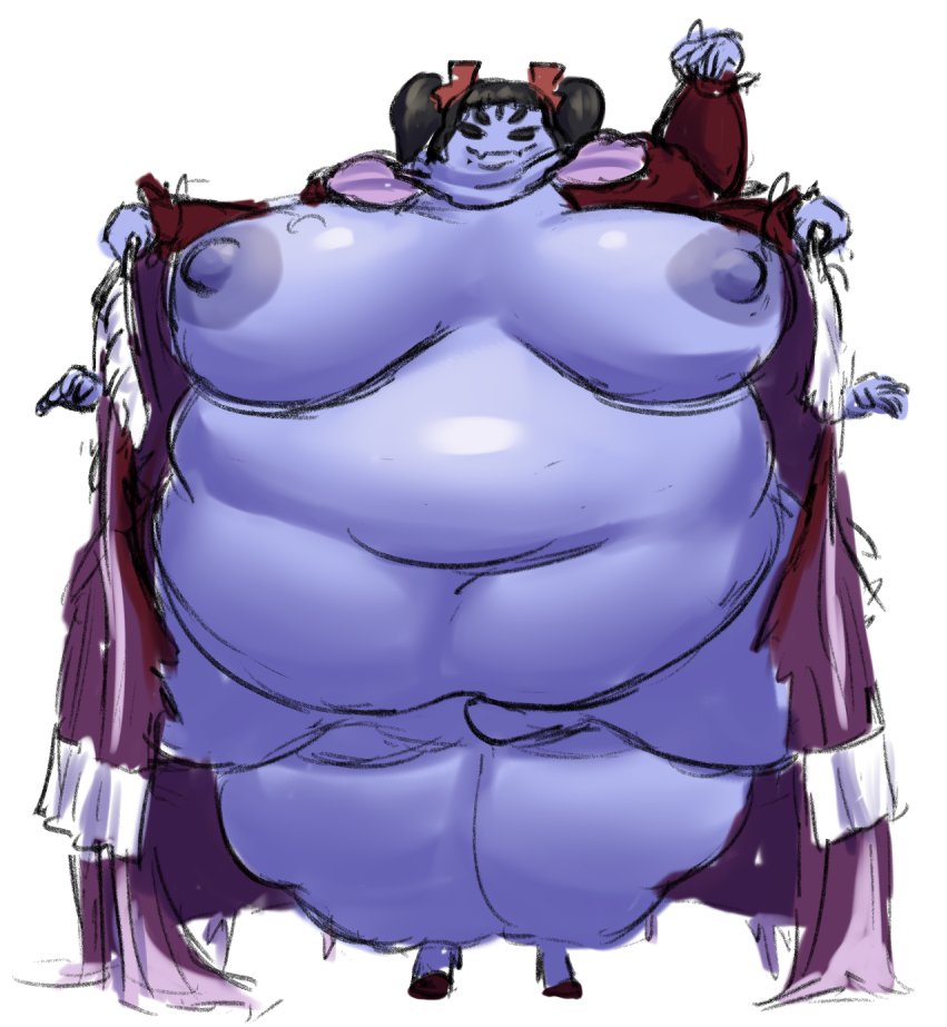 1girls 2d bbw big_breasts color cro-iba fat_fuck female female_only high_heels huge_belly monster monster_girl morbidly_obese muffet nipples obese opening_shirt solo solo_female tagme thick_thighs undertale undertale_(series) undressing