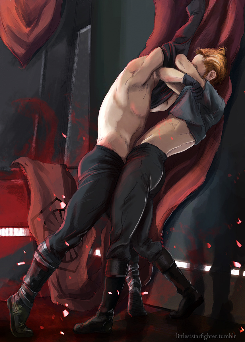 enemies gay general_hux kylo_ren passionate star_wars stripping