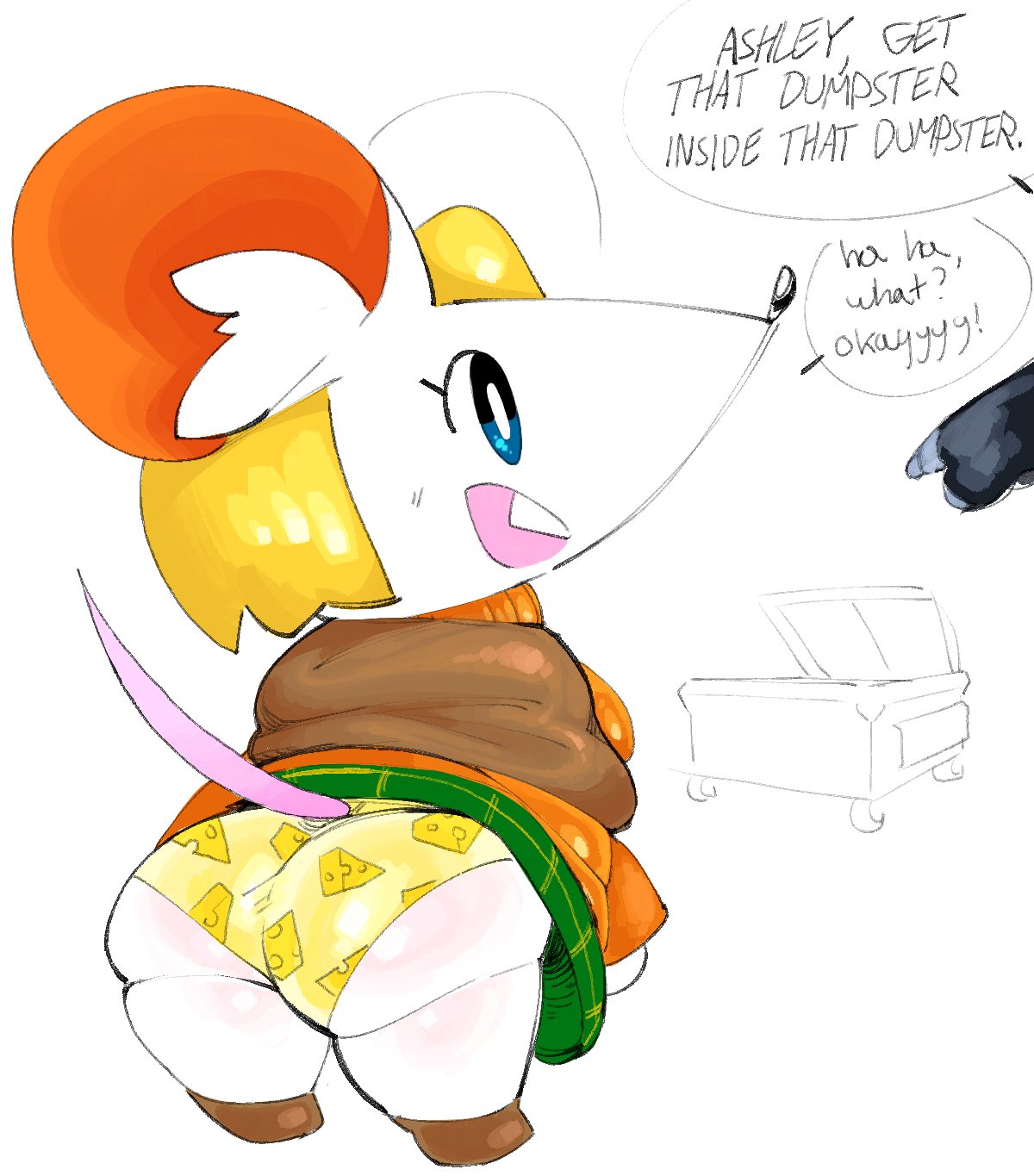 ashley_graham big_ass bubble_butt english_text furry furry_only goatboydraws huge_ass miniskirt mouse moushley resident_evil resident_evil_4 skirt tagme