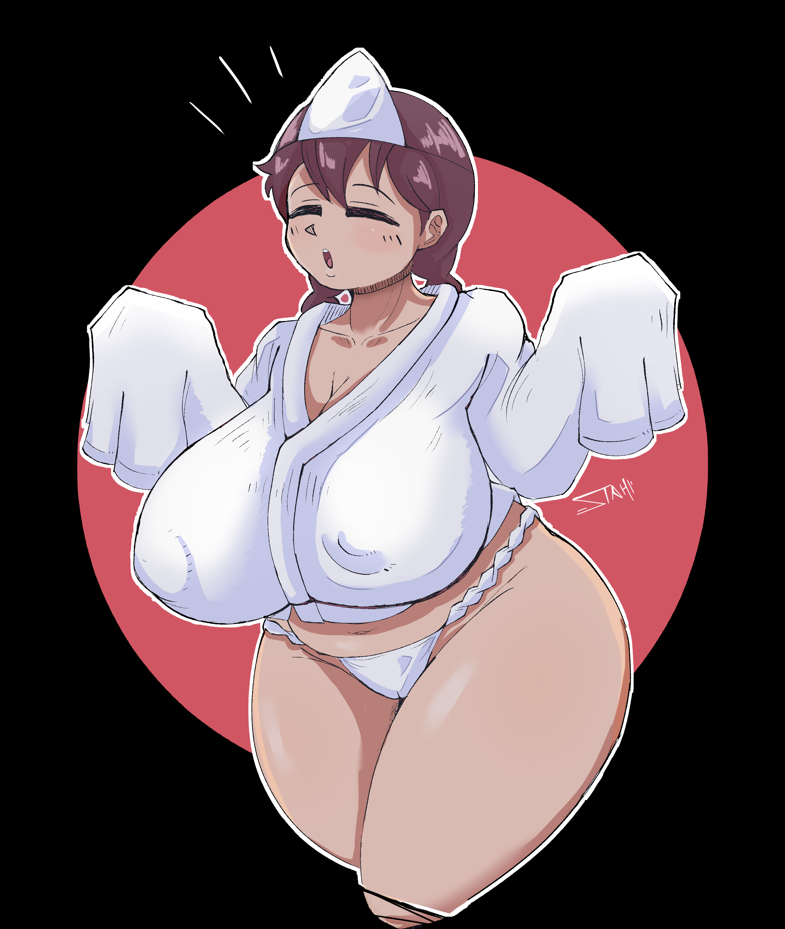 alternate breast size, big breasts, big thighs, breasts, female, ghost, ghost girl, huge breasts, large breasts, madotsuki, nipples visible through clothing, panties, spirit, stahmist, yume nikki