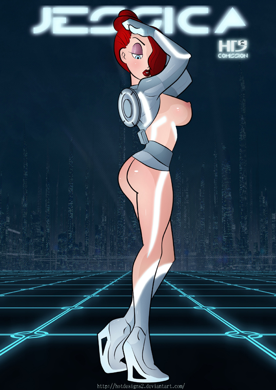 ass cosplay disney female female_only heels high_heels hotdesigns2 human jessica_rabbit nipples solo tron tron_legacy who_framed_roger_rabbit