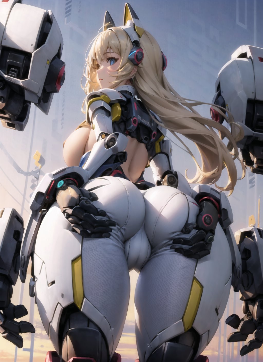 1girls, 2023, ai generated, back view, big breasts, blonde hair, breasts, curvy body, curvy female, curvy figure, erect nipples, female, female focus, female only, highres, long hair, milf, nipple bulge, nipples, seductive look, stable diffusion, voluptuous, voluptuous female