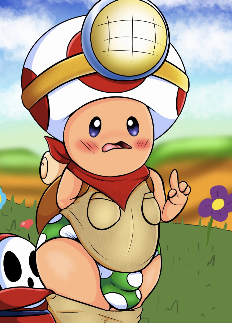 artist_name artist_request ass balls blush bulge bulge_through_clothing captain_toad captain_toad_treasure_tracker chubby chubby_male cock cock_bulge dick embarrassed green_panties hand_behind_back hand_in_air heart looking_at_viewer male_only mario_(series) nintendo open_mouth pulling_clothing pulling_down_pants pulling_panties scared scared_expression shocked shy_guy thick thick_ass thick_hips thick_penis thick_thighs thighs toad_(mario) visible_penis_shape