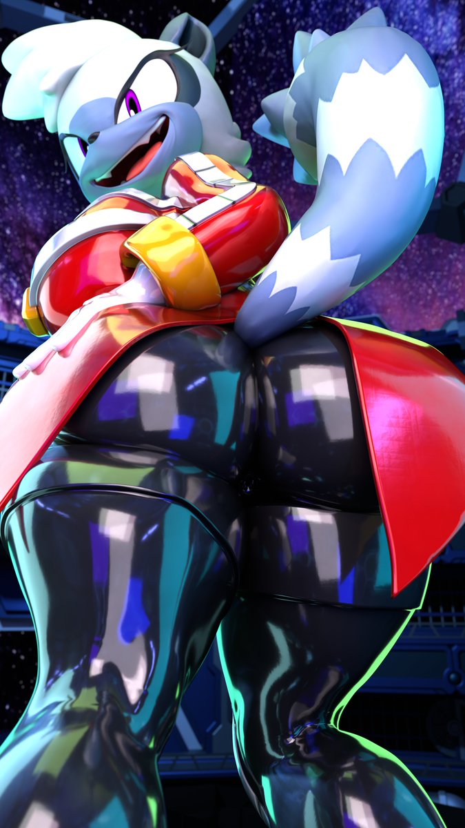 1girls 2023 3d 3d_(artwork) ass ass_focus big_ass big_breasts big_eyes big_tail breasts bubble_butt cartoony cosplay costume dr._eggman dr._eggman_(cosplay) eggman_empire fangs female grey_body grey_fur hand_on_ass hand_on_butt huge_ass huge_breasts idw_comics idw_publishing latex lemur looking_at_viewer male_character_(cosplay) mobian_(species) palisal purple_eyes sega smile solo sonic_(series) sonic_the_hedgehog_(comics) sonic_the_hedgehog_(idw) sonic_the_hedgehog_(series) space space_station tail tangle_the_lemur teeth thick thick_ass thick_thighs tight_clothing tongue