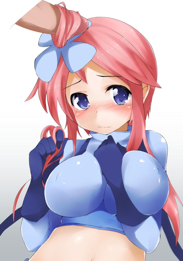 blue_eyes blush breasts female gym_leader human large_breasts long_hair male nintendo penis pokemon pokemon_bw red_hair skyla_(pokemon) straight tear terazip uncensored