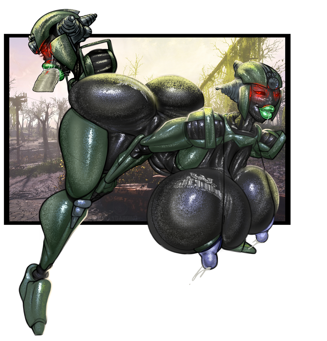 assaultron big_ass big_breasts curvy fallout fellatio huge_breasts large_breasts nolollygagging robot robot_girl robot_humanoid