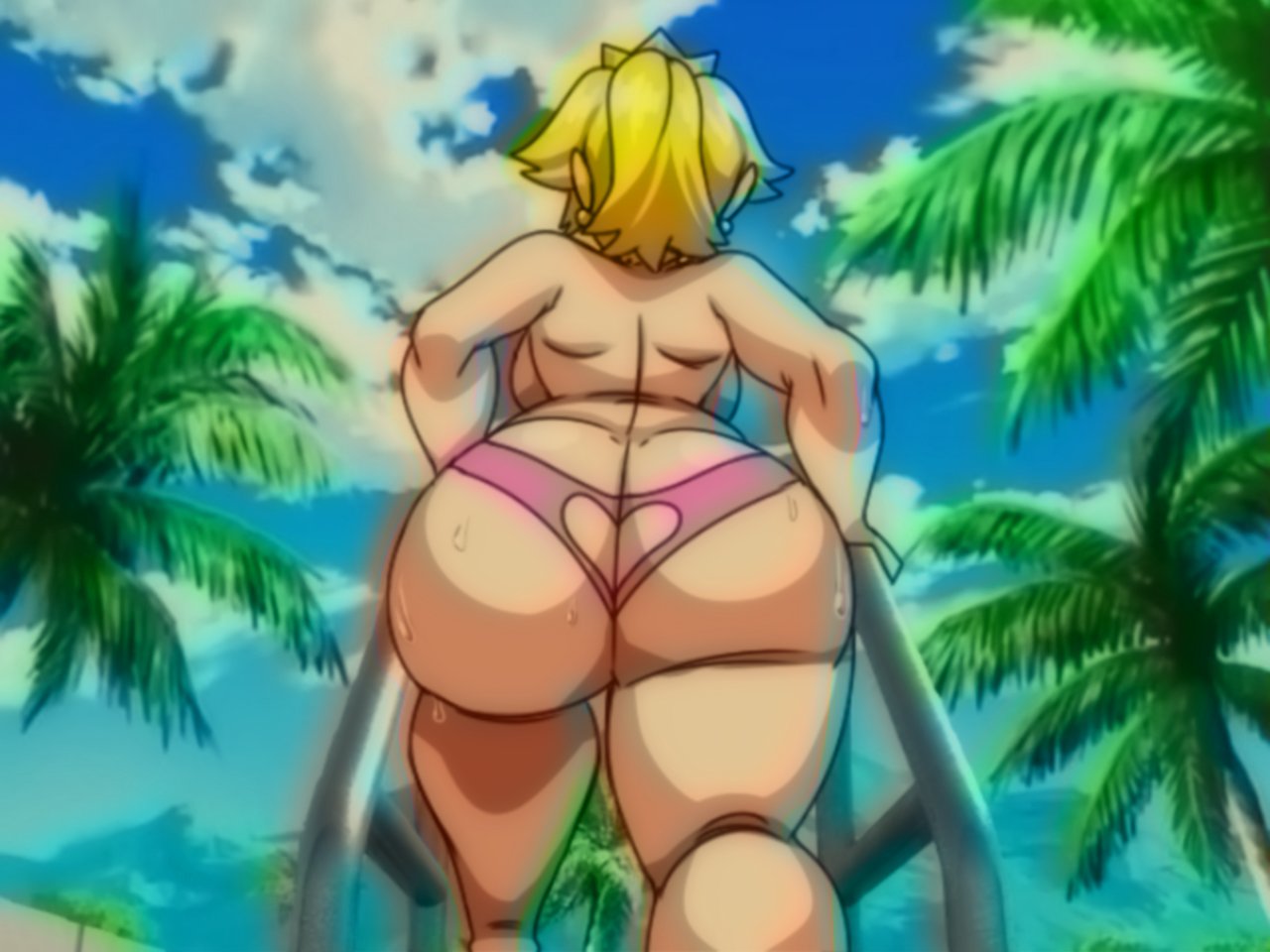 1girls 2023 ass ass_focus back back_view backboob background big_ass big_breasts big_butt big_thighs blonde_hair breasts butt butt_focus crown earrings female female_only getting_out_of_pool heart-shaped_cutout heart_shape large_ass large_breasts light-skinned_female light_skin lueduartv mario_(series) mostly_nude nintendo outdoors parody pink_underwear ponytail pool princess_peach retro_artstyle solo sweat sweaty_butt thick thick_ass thick_butt thick_hips thick_thighs thighs tied_hair topless tree underwear wide_hips yellow_hair