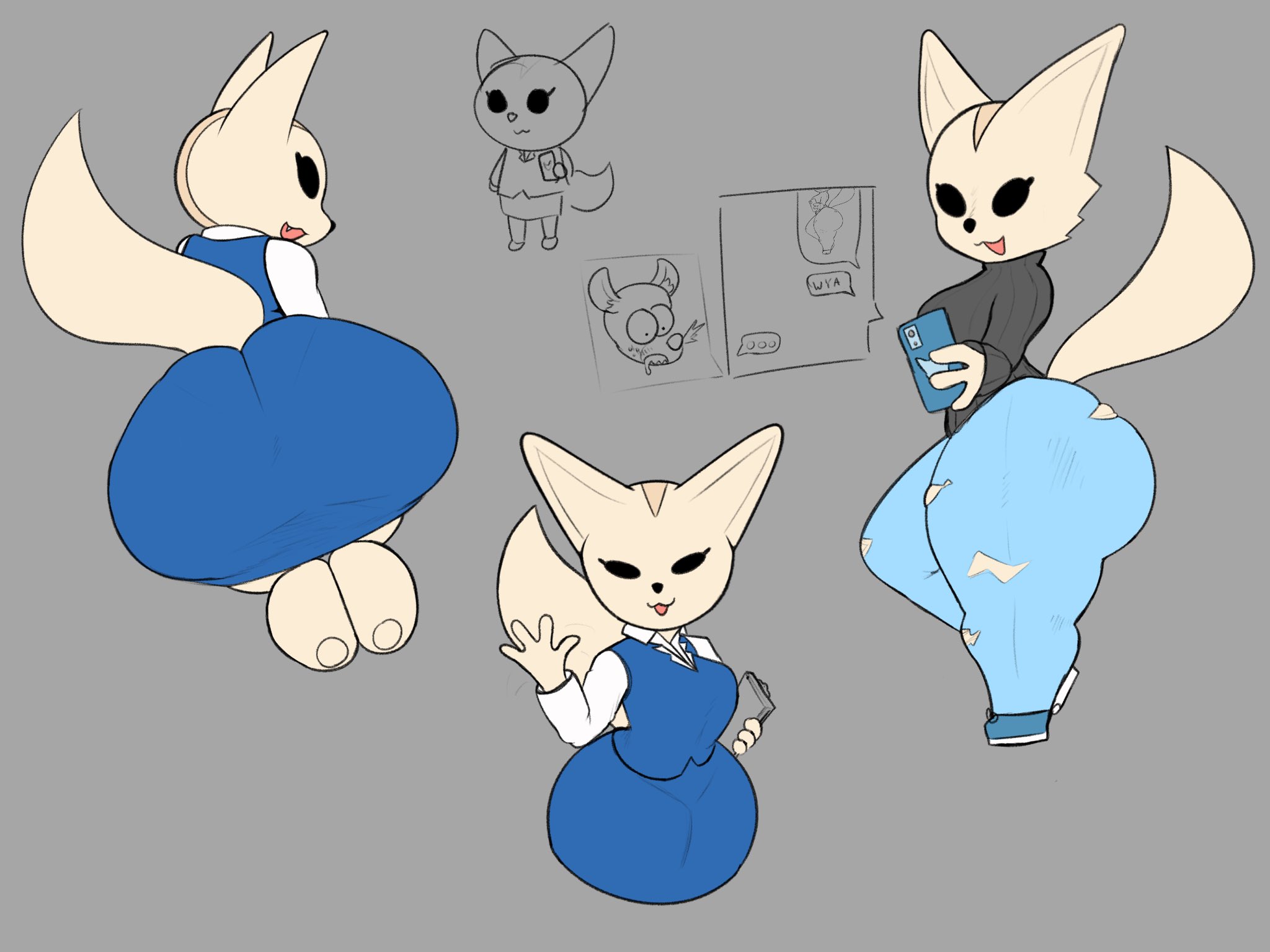 25circle, aggressive retsuko, aggretsuko, ass, big ass, big breasts, breasts, bubble ass, bubble butt, female, fenneko, huge ass, sanrio, tagme