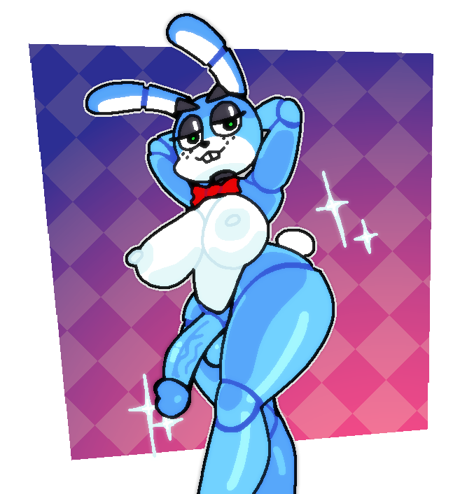 1futa anthro areolae balls breasts crushtrap five_nights_at_freddy's five_nights_at_freddy's_2 futa_only futanari humanoid_penis nipples nude penis self_upload solo standing toy_bonnie_(fnaf)