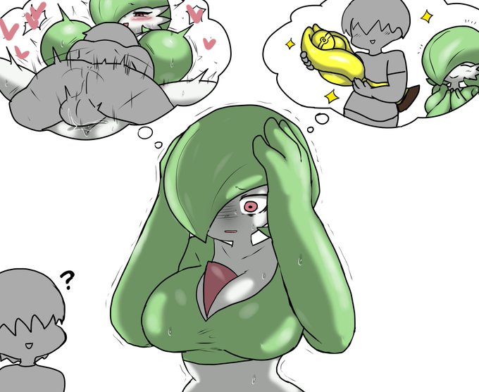 1boy, 1girls, breasts, enigi09, female, gardevoir, huge breasts, humanoid, larger female, male, mating press, pokémon (species), pokemon, pokemon (species), pokephilia, sex, small dom big sub, smaller male, tagme