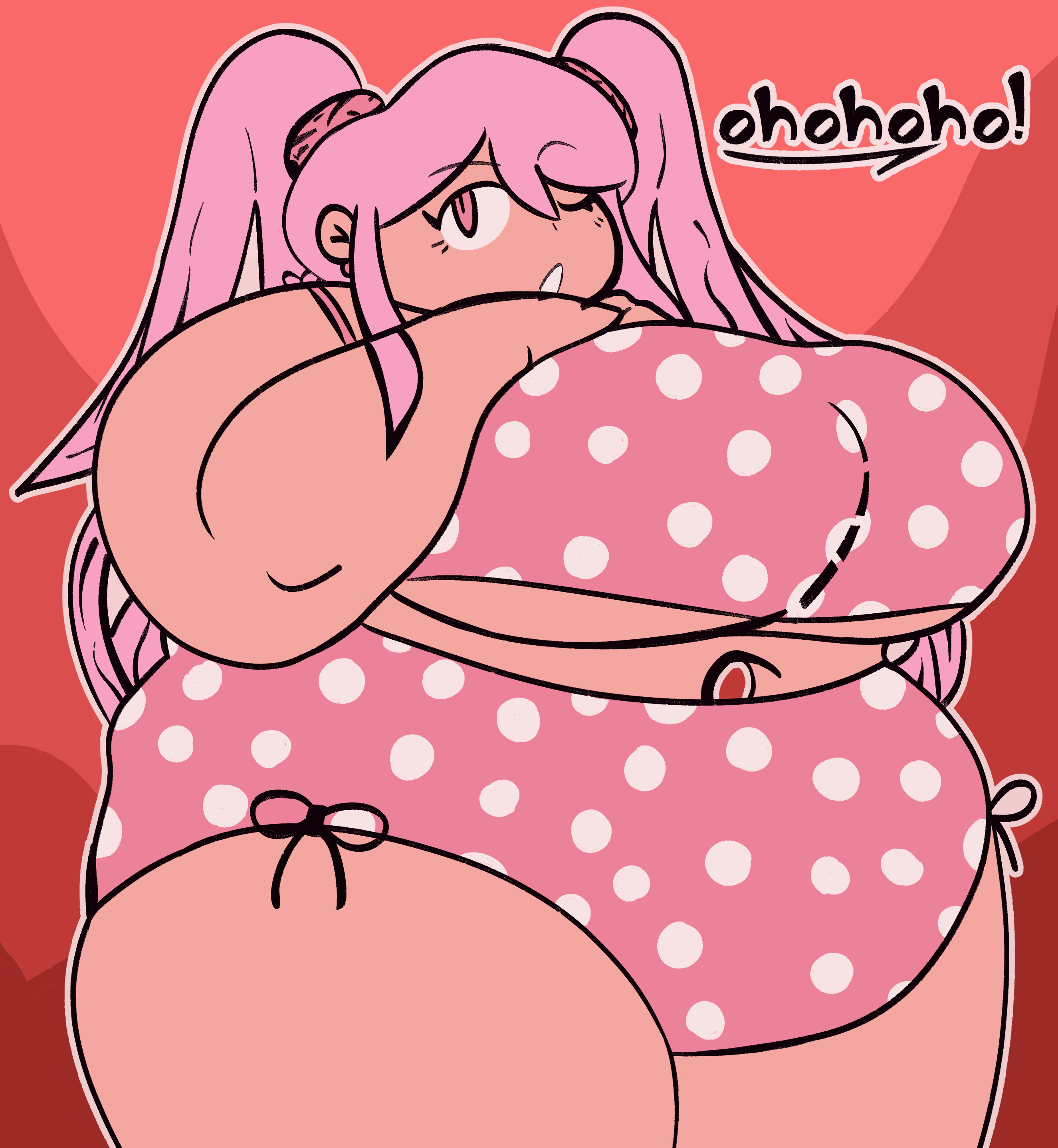 Rule 34 Dev - bbw big_breasts bikini laugh looking_at_viewer obese omori sw...