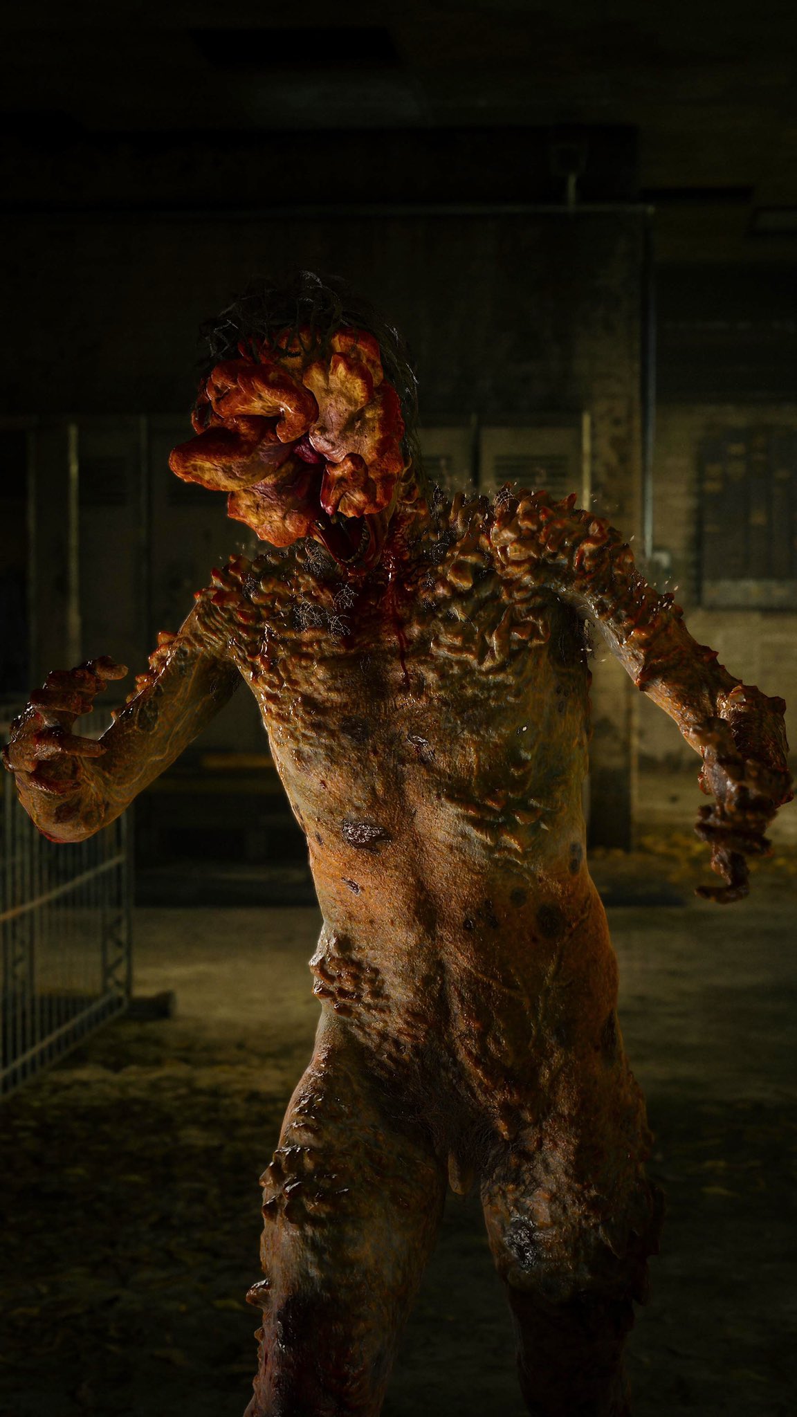 3d clicker cordyceps eyeless fungus hair infected male male_only monster naughty_dog nipples non-human nude open_mouth penis pubes screencap simple_background solo sony_interactive_entertainment teeth the_last_of_us the_last_of_us_2 tongue veins