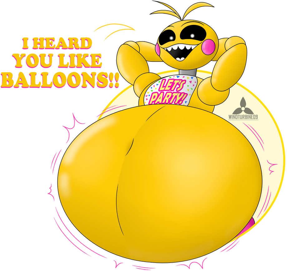 1girls animatronic big_belly chicken female five_nights_at_freddy's five_nights_at_freddy's_2 inflation robot toy_chica_(fnaf) windturbine09 yellow_skin