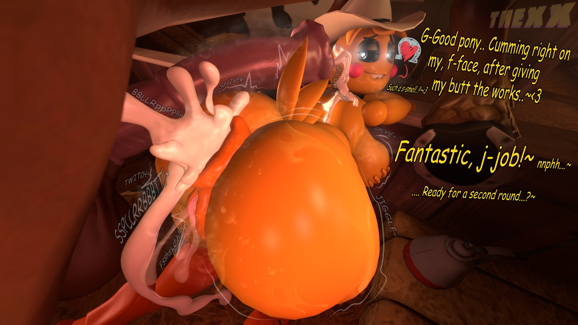 1boy, 1girls, 3d, anal, anal sex, anus, ass, big breasts, breasts, cum, cum fart, cum in ass, cum inside, cum on face, dialogue, female, feral, five nights at freddy's, five nights at freddy's 2, heart, horse, horsecock, lovetaste chica, male, penis, pussy, quadruped, straight, tagme, text, thexxmixx, toy chica (fnaf), toy chica (love taste), zoophilia