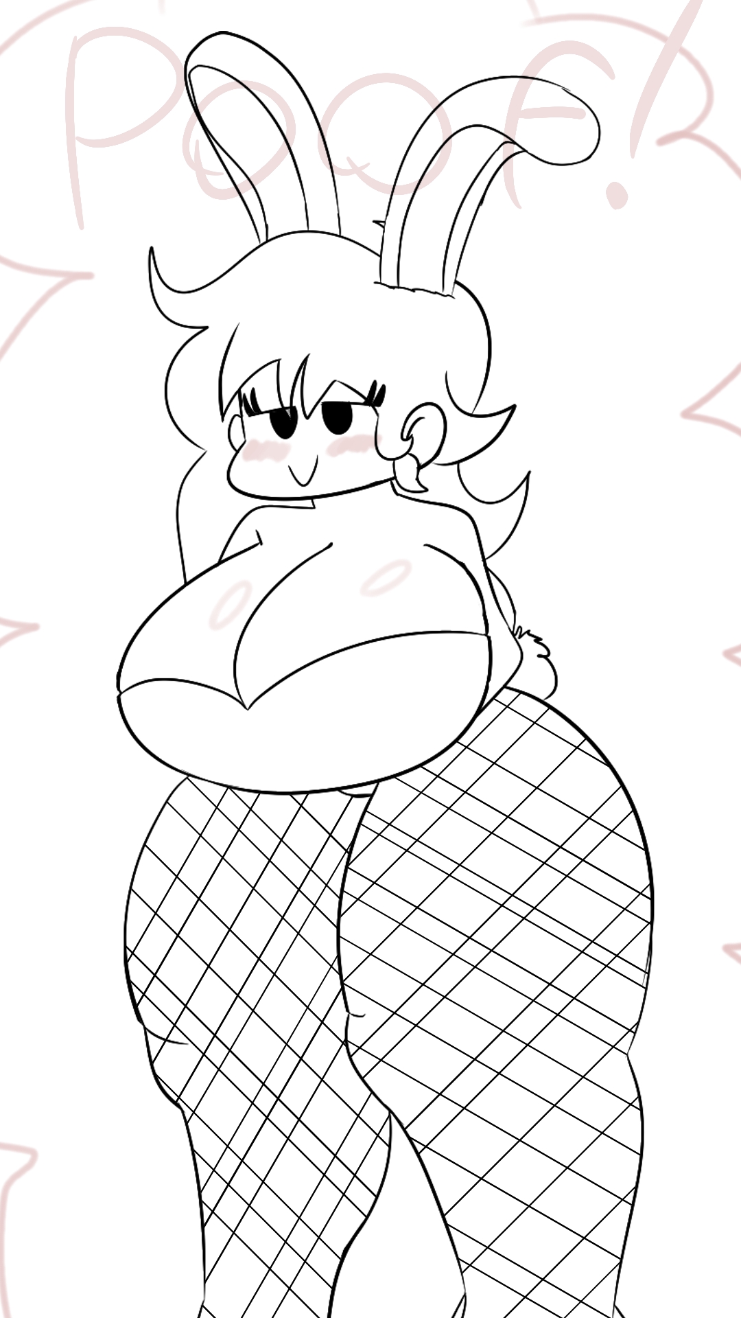 ass expansion, body transformation, breast expansion, breast growth, breast growth (enlargement), breasts, bunny girl, deerish, female, figure transformation, friday night funkin, girlfriend (friday night funkin), hourglass figure, mob face, transformation, wide hips