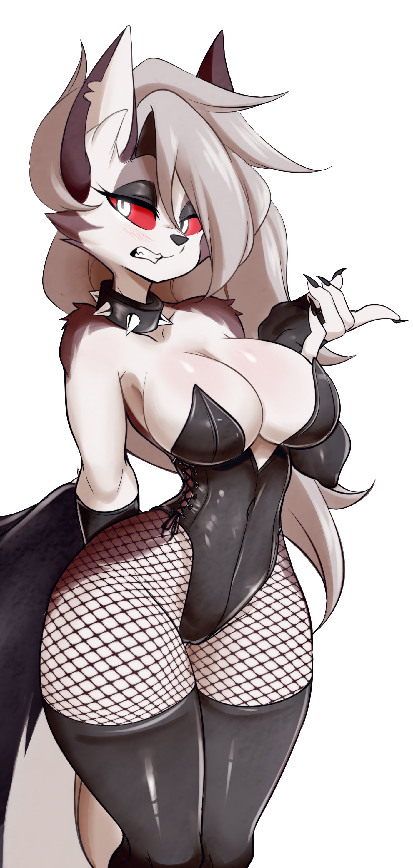 big breasts, breasts, bunnysuit, cleavage, female, female focus, female only, furry, helluva boss, loona (helluva boss), lucyfercomic, thick thighs, vivienne medrano, wide hips